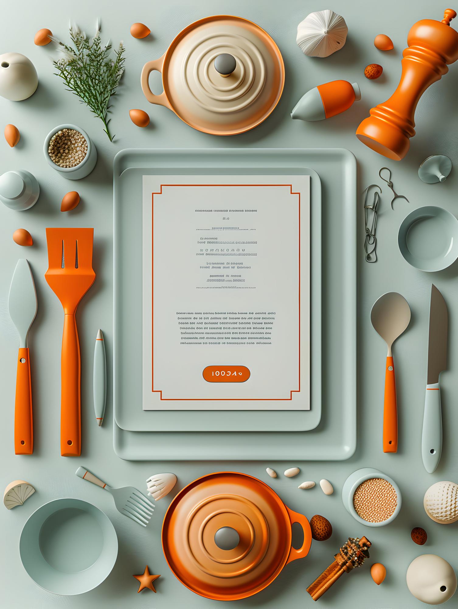 Promotional setup with plated dishes and recipe cards